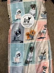 Berkshire Throw Blanket Doggie Drawings Boston Terrier French Bulldog New. Fixed Price $40.00.