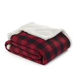 Eddie Bauer Ultra-soft Sherpa Reversible Plaid Throw Blanket Red Check 50X60 Bed. Fixed Price $33.40.