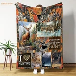 Hunting Deer Patchwork Fleece Blanket,wildlife Forest Adventure Throw Hunter. Fixed Price $48.99.