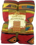 Aztec Southwestern Soft Coral Fleece Throw Blanket 70 X 90. Fixed Price $67.99.