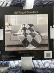 Regal Comfort Gray Checkered Chevron Reversible White Sherpa Throw Blanket. Fixed Price $32.99.