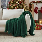 Horimote Home Ultra Soft Sherpa Throw Blanket With Pompom Fringe, Lightweight Pl. Fixed Price $39.98.