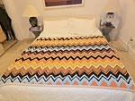 Missoni For Target Multi Color Chevron Chenille Throw Blanket Blu/brn/pink/yello. Fixed Price $384.95.