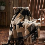 Black Check Star Woven Throw 50X60 Buffalo Khaki Country Vhc. Fixed Price $26.31.