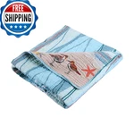 Greenland Home Maui 50X60" Turquoise Teal Ocean Blue Wave Throw Blanket Quilt. Fixed Price $63.05.