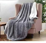 Grey Fur Regal Comfort Oversized Throw Sherpa Ultra Plush Blanket 50" X 70 Nib. Fixed Price $33.00.