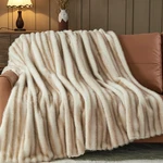 Newcosplay Brown Faux Fur Throw Blanket - Luxury Fluffy Thick Warm Couch Sofa Be. Fixed Price $73.63.