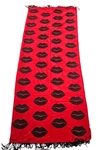 Victorias Secret Fleece 50" X 60" Throw Blanket The Flirt Lips Soft Cozy Red Blk. Fixed Price $9.48.