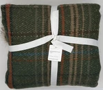 Pottery Barn Woodrow Plaid Faux Fur Backed Throw 50" 60" Green Multi. Fixed Price $129.95.