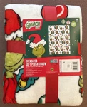 The Grinch Oversized Throw Blanket, 50"X70" Dr. Seuss Christmas Microplush. Fixed Price $24.88.