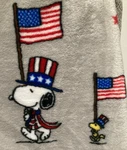 Peanuts Snoopy Woodstock Patriotic Throw Blanket 60X70 Usa Flag Fireworks Gray. Fixed Price $44.00.
