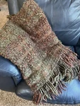 Pottery Barn Throw Blanket Chunky Mega Knit Multi Green Soft Fringe 60"X40" Nice. Fixed Price $34.00.