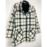 Ellen Reyes Plaid Fleece Blanket Coat Jacket Plus Size, Black White - 1X. Fixed Price $19.59.