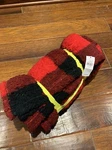 American Eagle Red + Black Plaid Sherpa Plush Throw Blanket 50" X 60". Fixed Price $15.00.