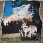 New Starry Sky Howling Wolves Family Wolf Cub Fleece Throw Gift Blanket Soft Nip. Fixed Price $20.43.