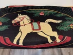 Vtg 1996 Northwest Company Rocking Horse Acrylic Christmas Throw Blanket Usa. Fixed Price $19.00.