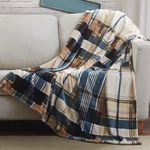 Tache Winter Cabin Blue Farmhouse Super Soft Micro Fleece Tartan Plaid Pl.... Fixed Price $49.10.