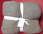 Pottery Barn Reversible Rib Blanket 96"L 92"W Flax Color Nwt. Fixed Price $89.95.