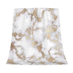 Modern Chic White Gold Foil Marble Fleece Throw Blanket Super Soft Flannel Co.... Fixed Price $46.74.