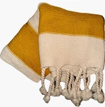 Knit Throw Blanket Boho Tassels Hotel Vendome Cream Gold Cozy Warm 64 X 60. Fixed Price $19.99.