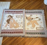 Vintage Disney The Lion King Beacon Tapestry Blanket Set Woven Throw Simba 58X48. Fixed Price $103.99.