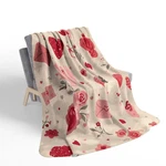 Valentine Roses Printed Sherpa Fleece Blanket Romantic Floral Style. Fixed Price $80.00.