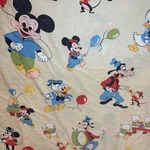 Vintage Wamsutta Walt Disney Mickey Friends Twin Blanket Sheet Bedspread Poms. Fixed Price $65.00.