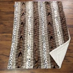 North Shore Living Reversible Plush Sherpa Throw Blanket 46"X60" Animal Print. Fixed Price $19.88.