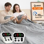 Soft Sherpa Electric Gray Heated Blanket 84X90 Queen Size Dual Control Washable. Fixed Price $54.50.