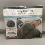 Combo: Sharper Image Calming Comfort Weighted Blanket + Cover (sold Separately). Fixed Price $125.00.