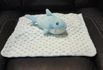 Blue Shark Baby Lovey Security Blanket Ocean Life & Fish On Back Minky Dot Plush. Fixed Price $14.95.