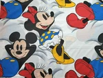 Vintage Walt Disney Mickey Minnie Mouse Clouds Twin Flat Sheet Wamsutta Fabric. Fixed Price $16.99.