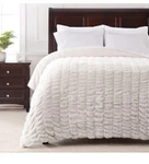 Premium Ruched Faux Fur Throw Blanket - Luxurious, Soft Queen / Full A(cloud). Fixed Price $120.00.