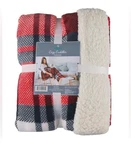 Cozy Cuddler Red Plaid Throw 50 X 60 W/14 Pocket For Your Feet Warm & Comfy. Fixed Price $25.00.