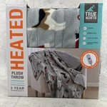 True North Heated Throw 50 X 60 Gray / Dogs - Settings 3 Hour Auto Shut Off. Fixed Price $35.95.