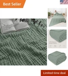Elegant 6-LAYER Muslin Adult Blanket King 108" X 90" Fern Color Comfort. Fixed Price $67.49.