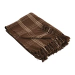 Creative Co-op Recycled Cotton Blend Throw Blanket With Fringe, Brown Plaid. Fixed Price $26.61.