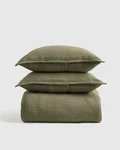 Quince Organic Ribbed Cotton Coverlet Set King/cali Olive BLANKET(1669). Fixed Price $70.00.