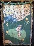Snoopy Golf Throw/blanket/tapestry Peanuts- WOODSTOCK-1995/34 X46 /quiltex. Fixed Price $102.00.
