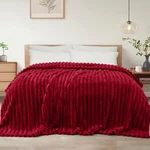 Exclusivo Mezcla King Size Flannel Fleece Blanket, Super Soft Striped Jacquar.... Fixed Price $86.99.