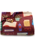 Club Books Wine Reading 5X6' Oversized Plush Throw Blanket The Big One New!. Fixed Price $39.99.