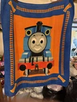 Vtg Thomas The Tank Engine Kids Plush Fleece Blanket Throw Train Railroad 58X60". Fixed Price $25.00.