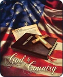 God & Country Holy Bible Flag Queen 79" X 96" Cozy Medium Weight Bed Blanket. Fixed Price $69.95.