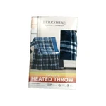 Berkshire Oversized Heated Throw With Auto Shut Off, 60"X70", Plaid Navy. Fixed Price $52.99.