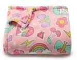 Unicorn Stickers Kids Pink Soft Plush Throw Blanket 5' X 6 The Big One -new. Fixed Price $16.95.
