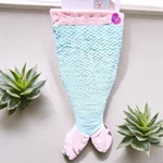 Mermaid Tail Blanket Sleeping Bag Pink & Blue Scales Pattern Soft Fur Posh Kids. Fixed Price $46.82.
