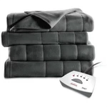 Sunbeam Heated Blanket 5 Settings, Fleece, Grey, Twin. Fixed Price $34.99.