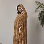 Cedar Bark Brown Hooded Wearable Throw By Virah Bella 50 X 70. Fixed Price $19.50.