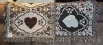Heart Pattern Woven Blanket Throw W/fringe Cottage Country Farmhouse 50X60 As Is. Fixed Price $20.00.