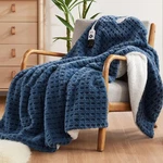 Codi Faux Fur Heated Throw Blanket, Navy Luxury Soft Heating Blankets With Fu.... Fixed Price $50.66.